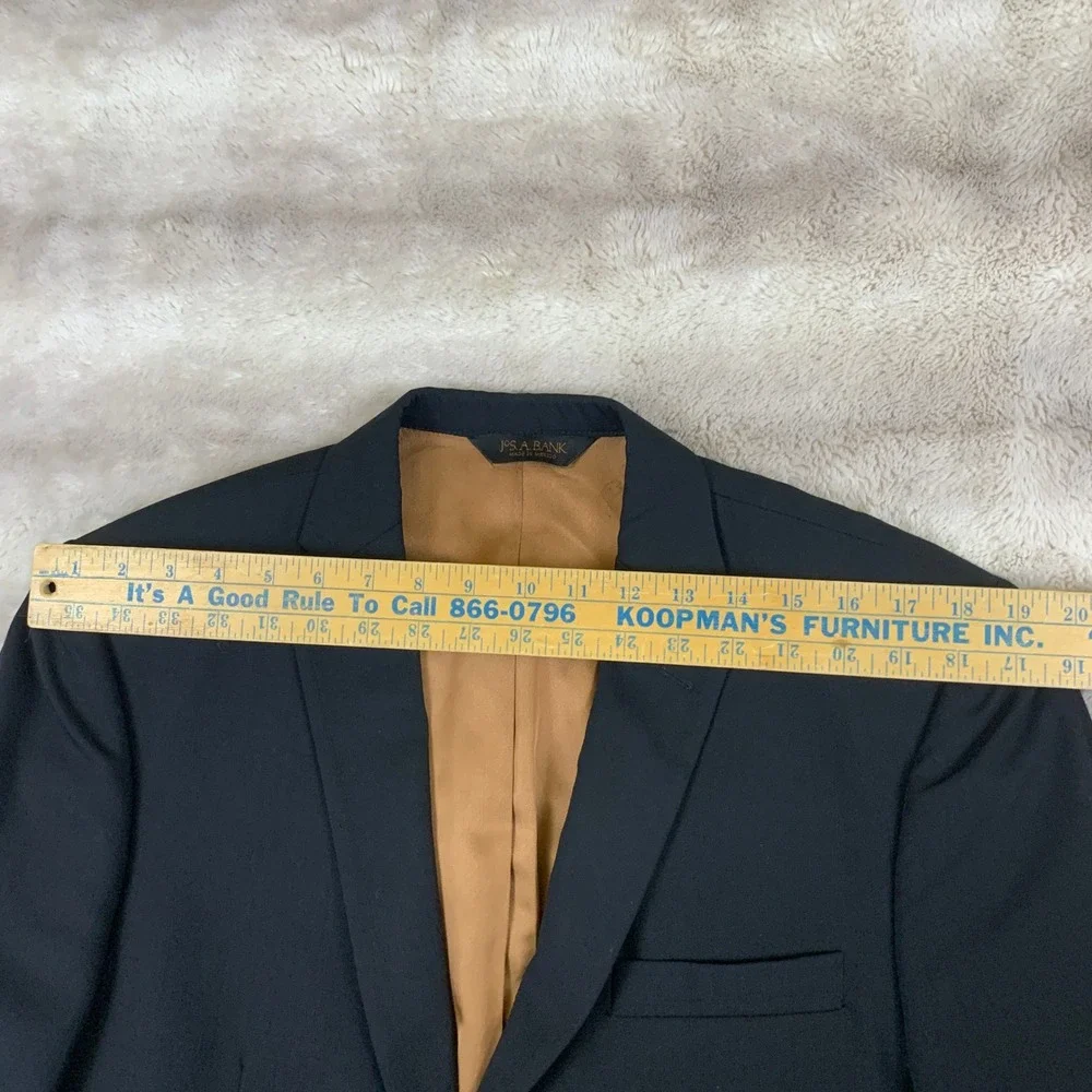 Jos. A. Bank Joseph Metropolitan Blazer 40R Black 100% Wool Slim Fit Suit Jacket